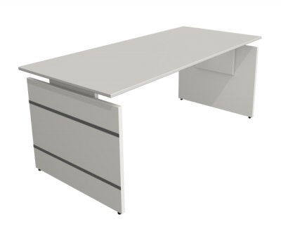Schreibtisch Form4 Wangengestell 180 x 80 cm Lichtgrau