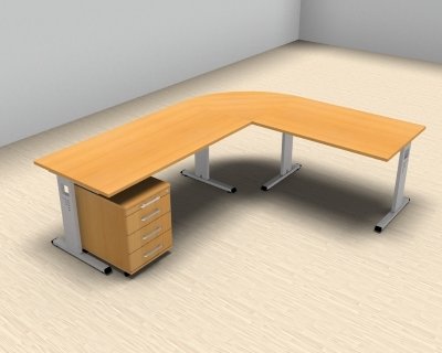 Schreibtisch-Kombination O216 Buche