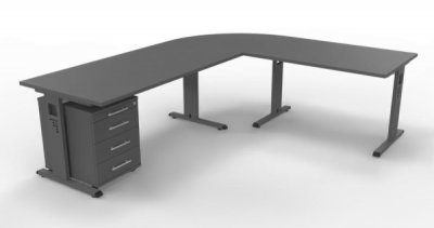 Schreibtisch-Kombination O216 Grafit Grafit