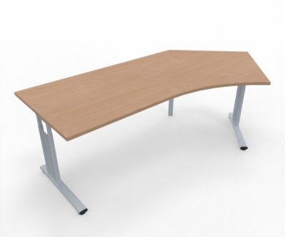 Schreibtisch Mega 135 Grad rechte Seite Buche