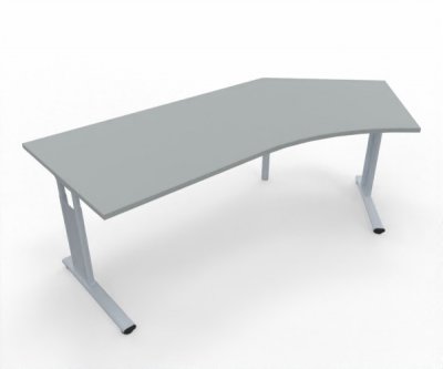 Schreibtisch Mega 135 Grad rechte Seite Lichtgrau