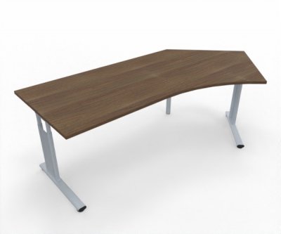 Schreibtisch Mega 135 Grad rechte Seite Nussbaum