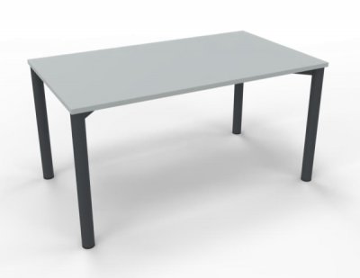 Schreibtisch 140 cm Gestell anthrazit Lichtgrau