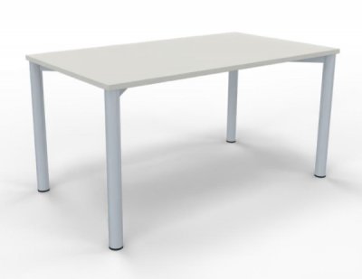 Schreibtisch 135 Grad rechte Seite silber Weiss