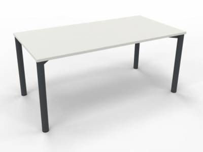 Schreibtisch 160 cm Gestell anthrazit Weiss