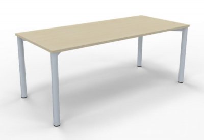 Schreibtisch 180 x 80 cm Gestell silber Ahorn