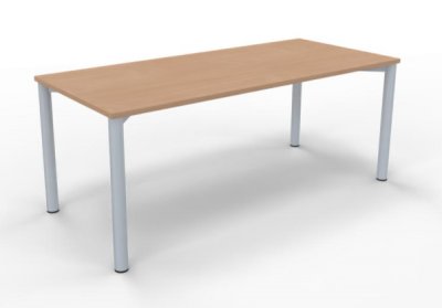 Schreibtisch 180 x 80 cm Gestell silber Buche