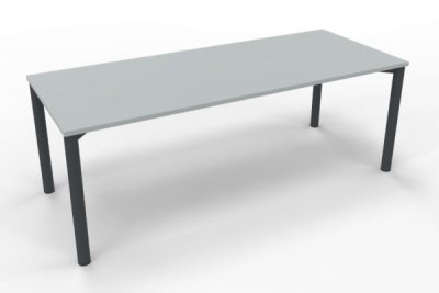 Schreibtisch 200x80 cm Gestell anthrazit Lichtgrau