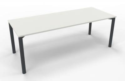 Schreibtisch 200x80 cm Gestell anthrazit Weiss