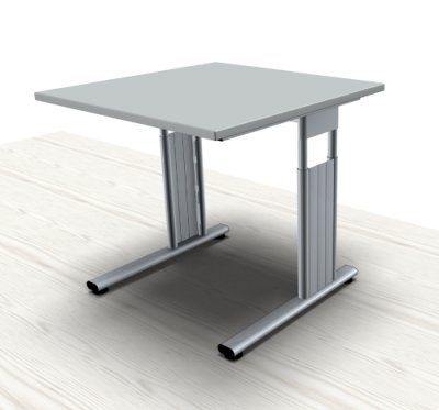 Schreibtisch Mega C-Fuß 80 cm Lichtgrau