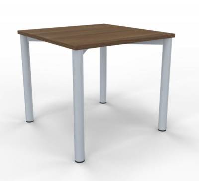 Schreibtisch 80 cm Gestell silber Nussbaum
