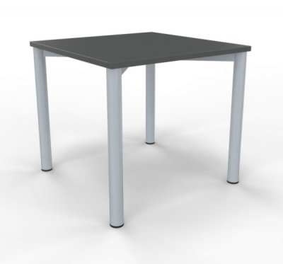 Schreibtisch 80 cm Gestell silber Onyxgrau