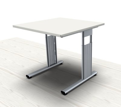 Schreibtisch Mega C-Fuß 80 cm Weiss