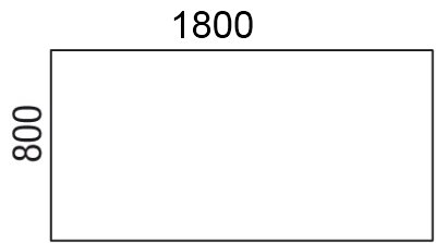 Schreibtisch Mega Vierfuss 180 x 80 cm Zeichnung
