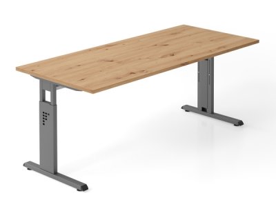 Schreibtisch Offenbach 180 cm Grafit Asteiche