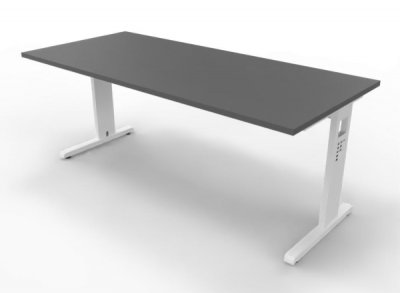 Schreibtisch Offenbach 180 cm Weiss Grafit