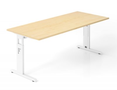 Schreibtisch Offenbach 180 cm Weiss Ahorn