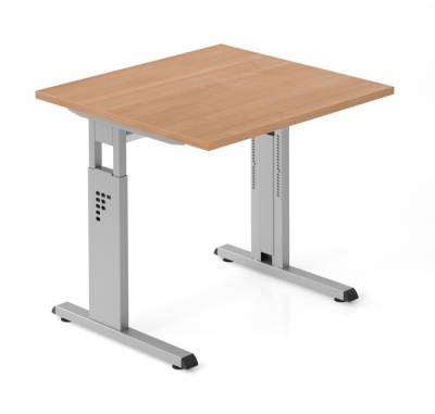 Schreibtisch Offenbach 80 cm Silber Nussbaum