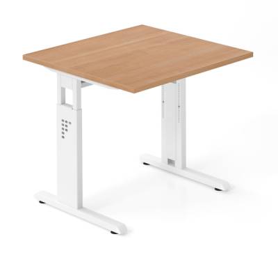 Schreibtisch Offenbach 80 cm Weiss Nussbaum