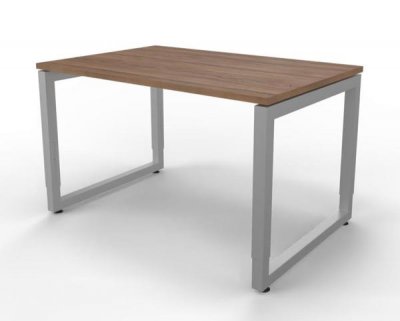 Schreibtisch Riesa 120x80 cm Gestell Silber Nussbaum