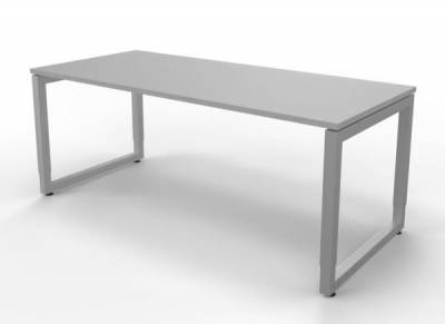 Schreibtisch Riesa 180x80 cm Gestell Silber Lichtgrau