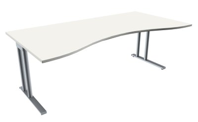 Schreibtisch TEN Ergo 200x80/100 cm Weiss