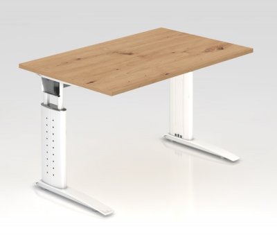 Schreibtisch Unna 120 cm Weiss Asteiche