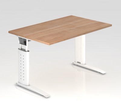 Schreibtisch Unna 120 cm Weiss Nussbaum