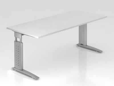 Schreibtisch Unna 180 cm Silber Weiss