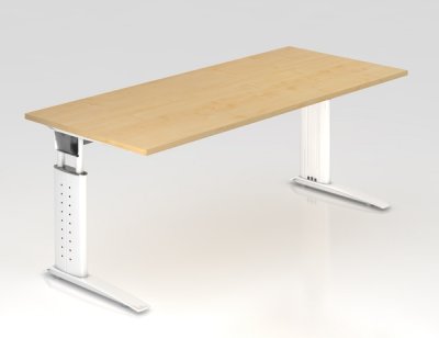 Schreibtisch Unna 180 cm Weiss Ahorn