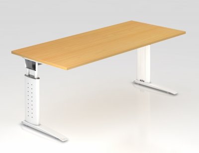 Schreibtisch Unna 180 cm Weiss Buche