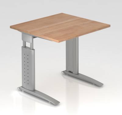 Schreibtisch Unna 80 cm Silber Nussbaum