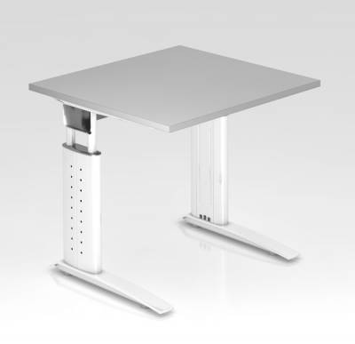 Schreibtisch Unna 80 cm Weiss Lichtgrau