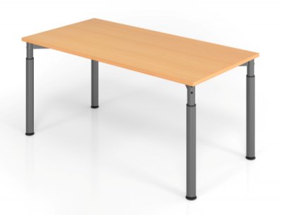 Schreibtisch Yach 160x80x68-82 cm Buche Grafit