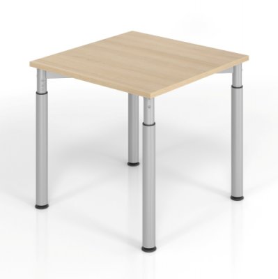 Schreibtisch Yach 80x80x68-82 cm Eiche Silber
