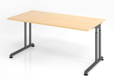 Schreibtisch Zell 120 cm Ahorn Grafit ohne Seitenblende