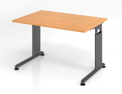 Schreibtisch Zell 120 cm Buche mit Seitenblenden