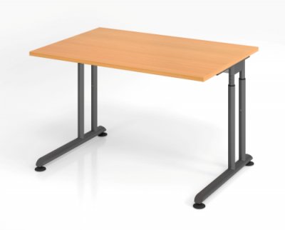 Schreibtisch Zell 120 cm Buche ohne Seitenblenden