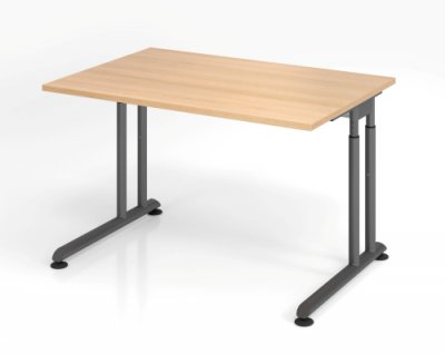 Schreibtisch Zell 120 cm Eiche Grafit ohne Seitenblenden