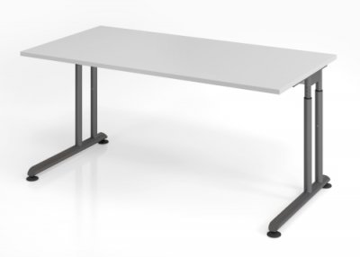 Schreibtisch Zell 120 cm Lichtgrau Grafit ohne Seitenblende