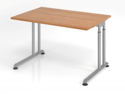 Schreibtisch Zell 120 cm Nussbaum ohne Seitenblenden