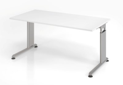 Schreibtisch Zell 160 cm Weiß mit Seitenblende