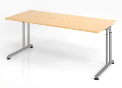 Schreibtisch Zell 180x80 cm Ahorn ohne Seitenblenden