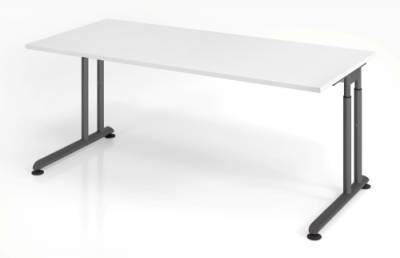 Schreibtisch Zell 120 cm Weiss Grafit ohne Seitenblenden