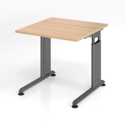 Schreibtisch Zell 80 cm Grafit Eiche mit Seitenblende