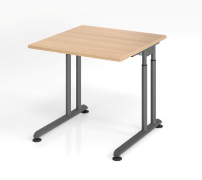 Schreibtisch Zell 80 cm Grafit Eiche ohne Seitenblenden