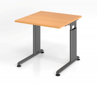 Schreibtisch Zell 80 cm Grafit Buche mit Seitenblenden