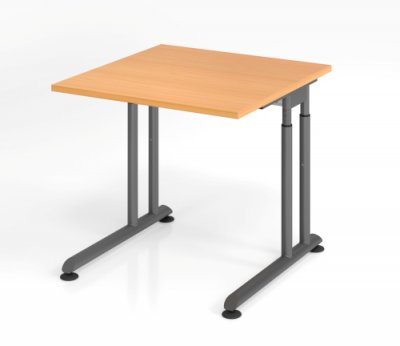 Schreibtisch Zell 80 cm Grafit Buche ohne Seitenblenden