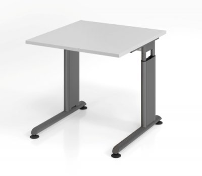 Schreibtisch Zell 80 cm Grafit Lichtgrau mit Seitenblenden