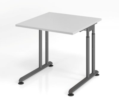 Schreibtisch Zell 80 cm Grafit Lichtgrau ohne Seitenblenden
